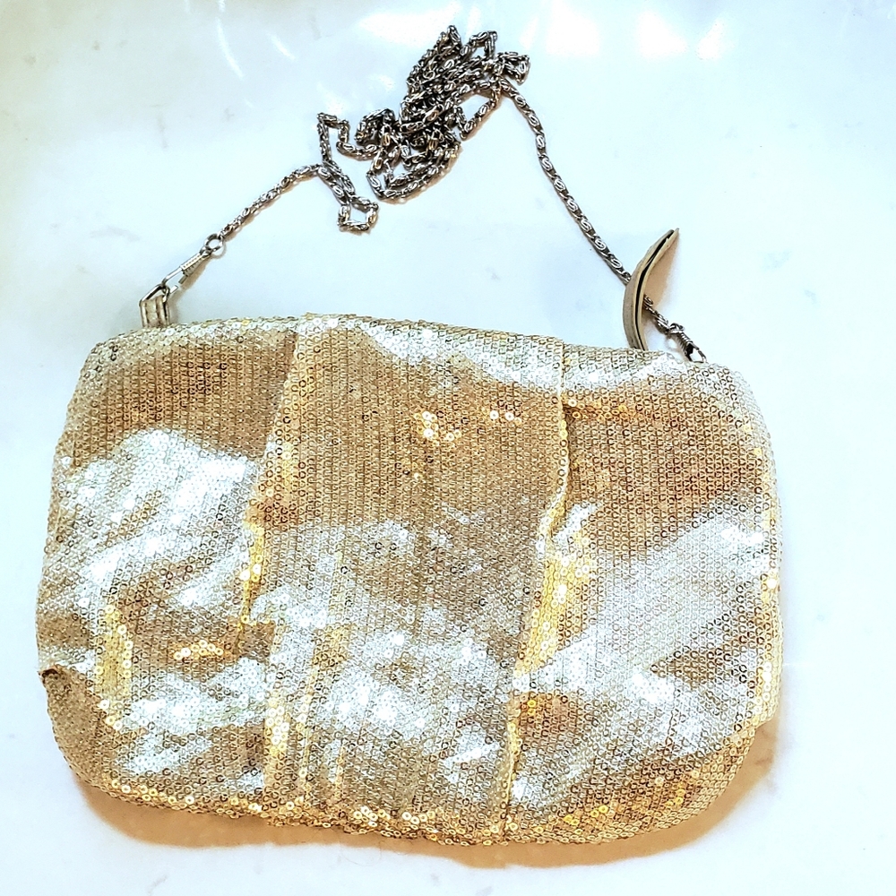 Steve Madden Gold Sequin Bag/Clutch